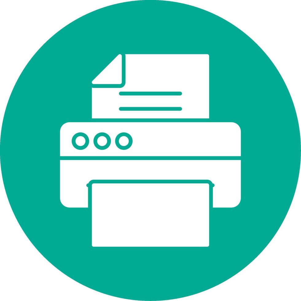 Printer Glyph Circle Icon vector
