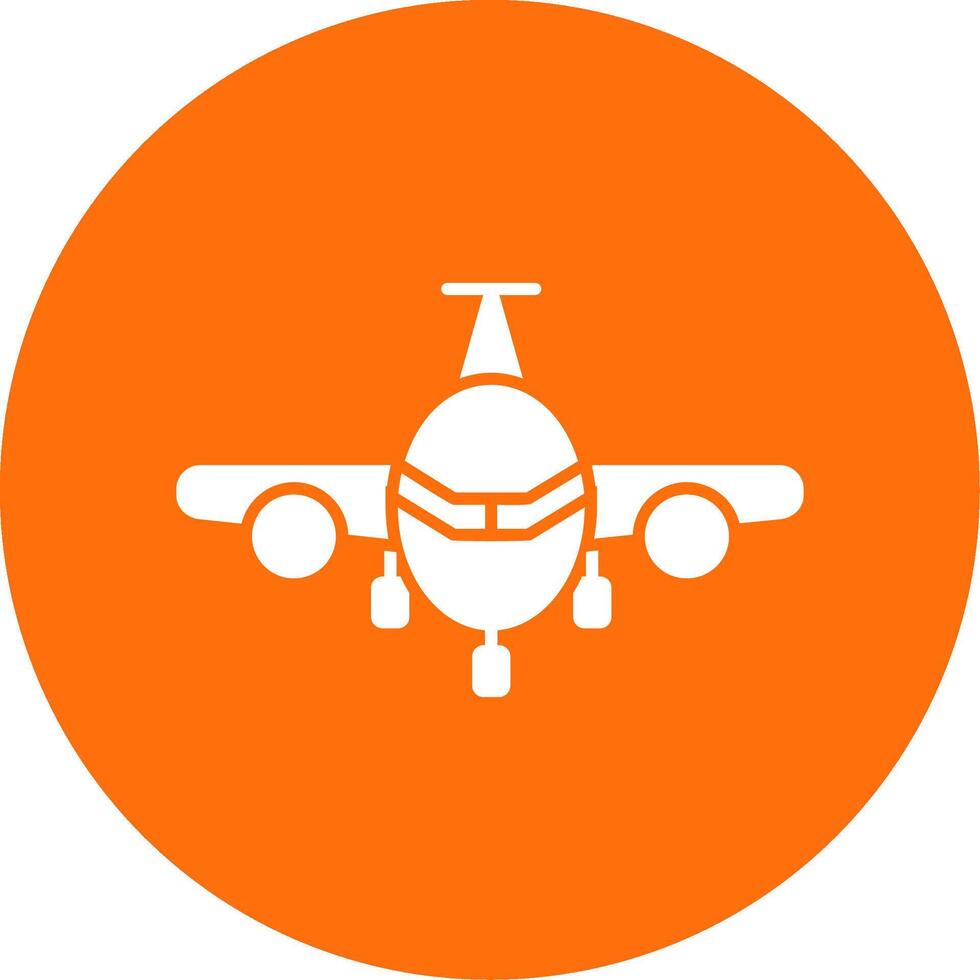 Airplane Glyph Circle Icon vector