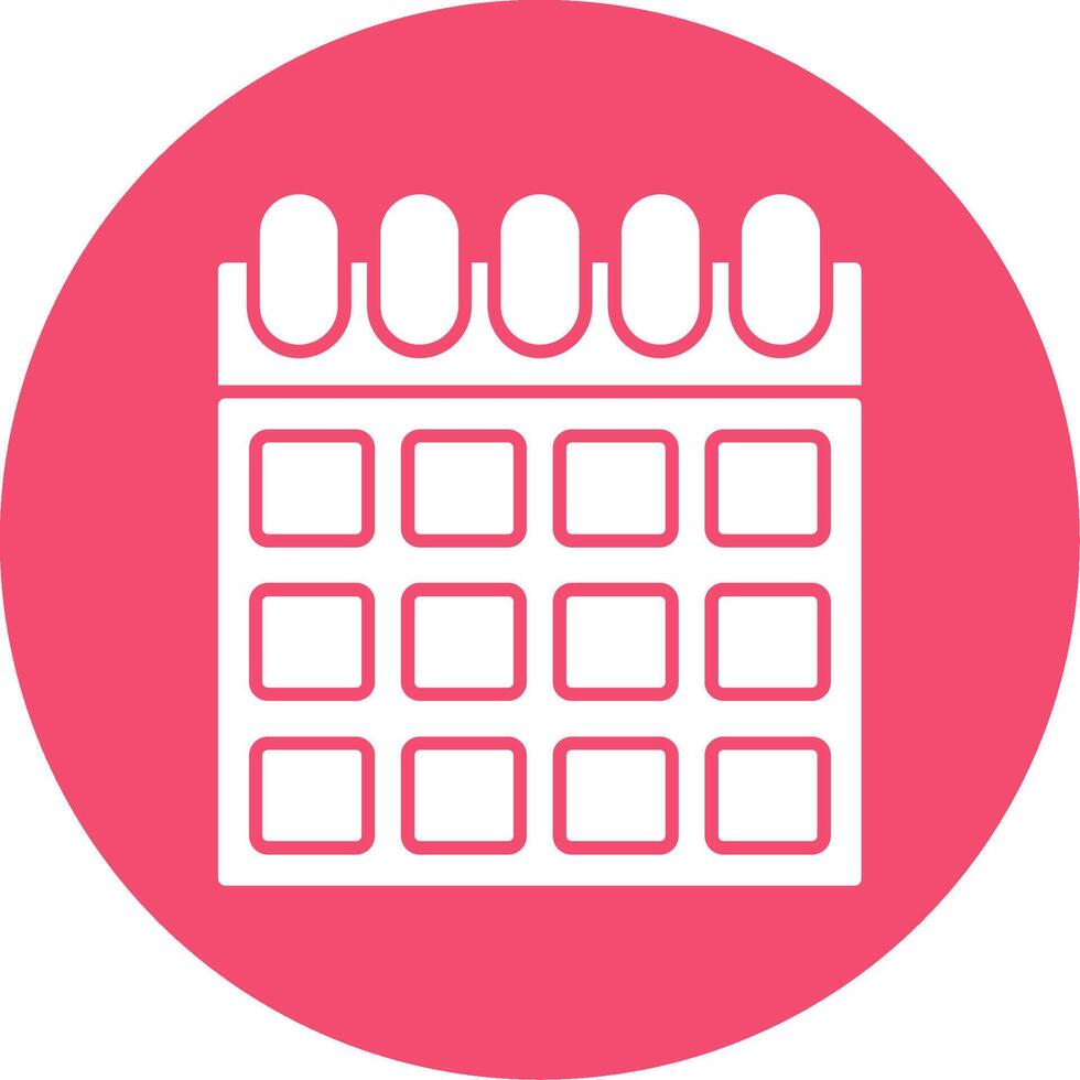 Calendar Glyph Circle Icon vector