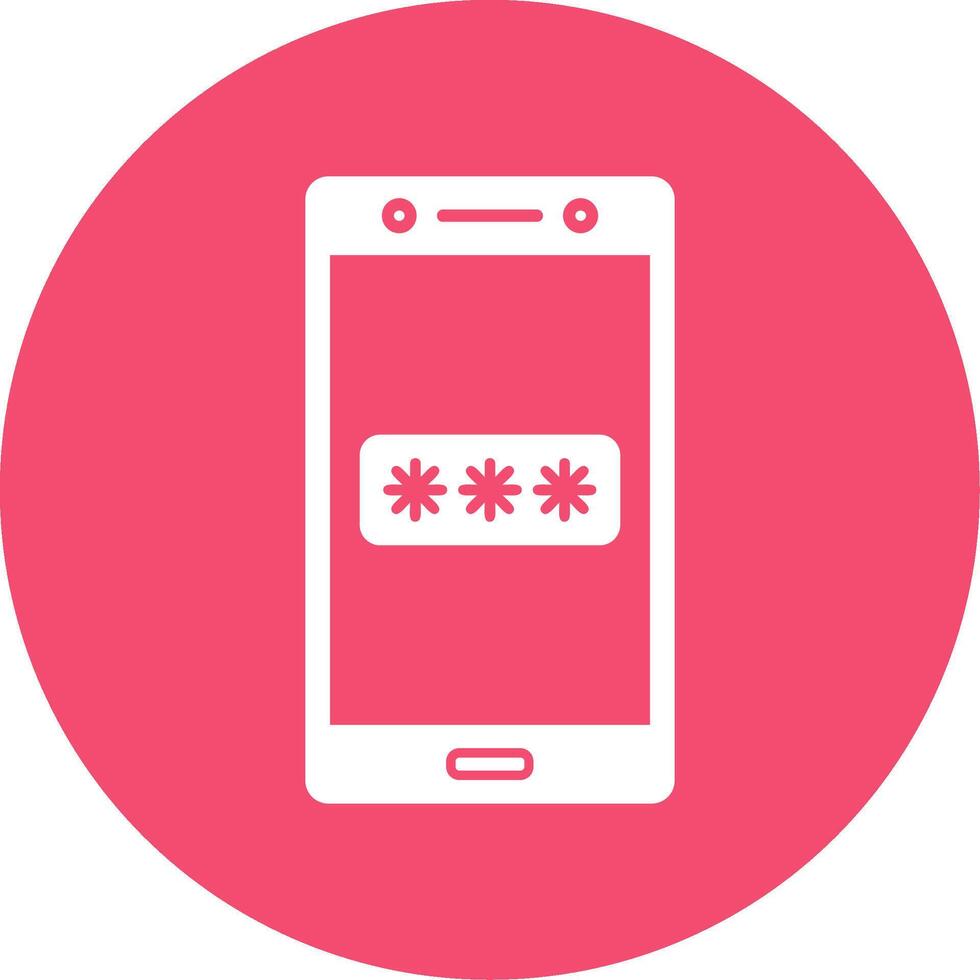 Password Glyph Circle Icon vector