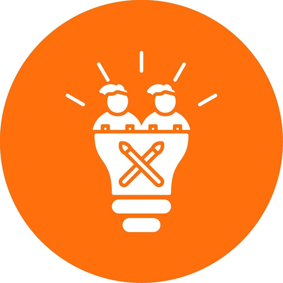 Teamwork Glyph Circle Icon vector