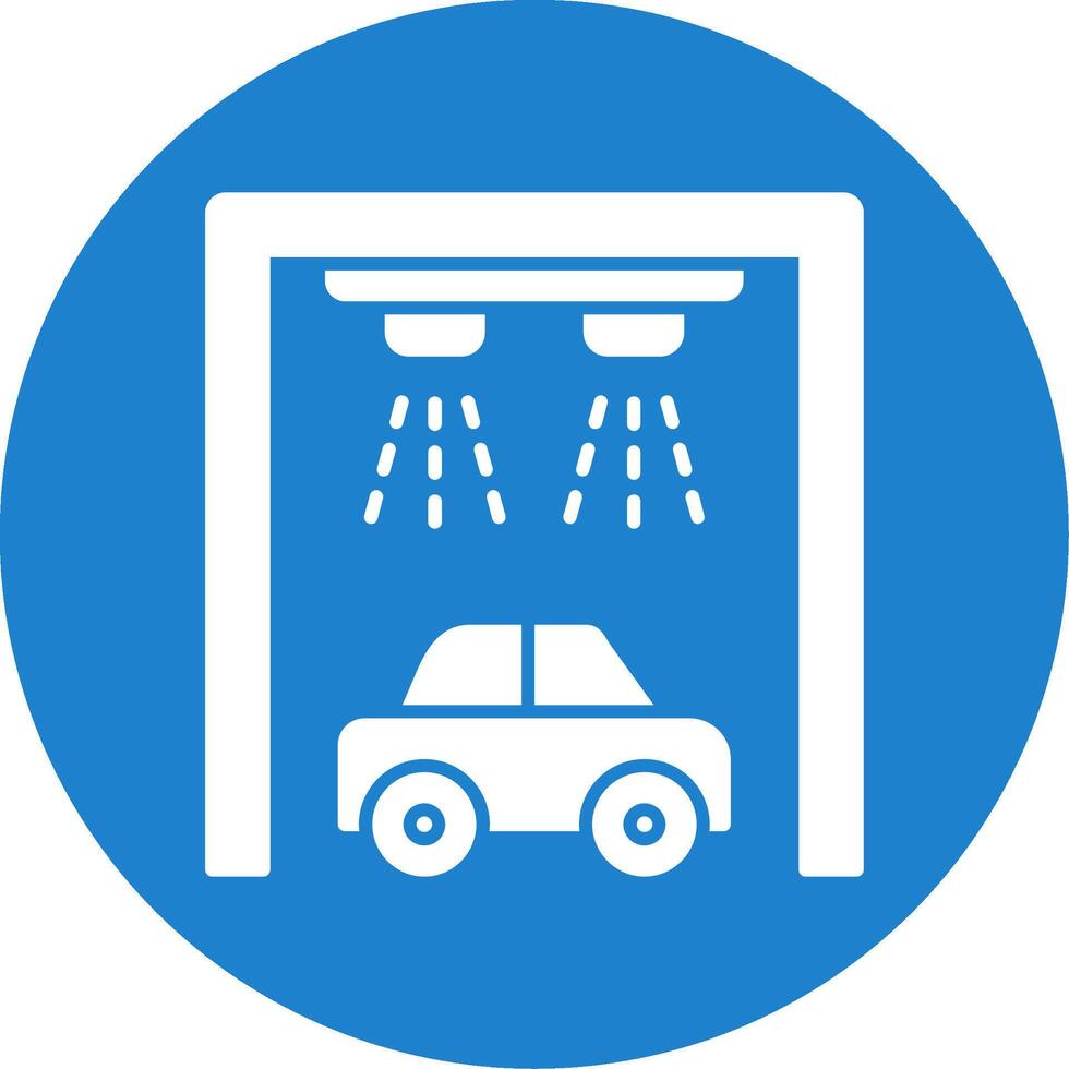 Car Wash Glyph Circle Icon vector