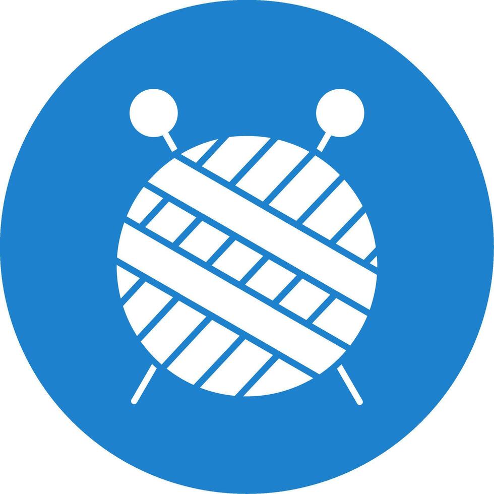 Knitting Glyph Circle Icon vector