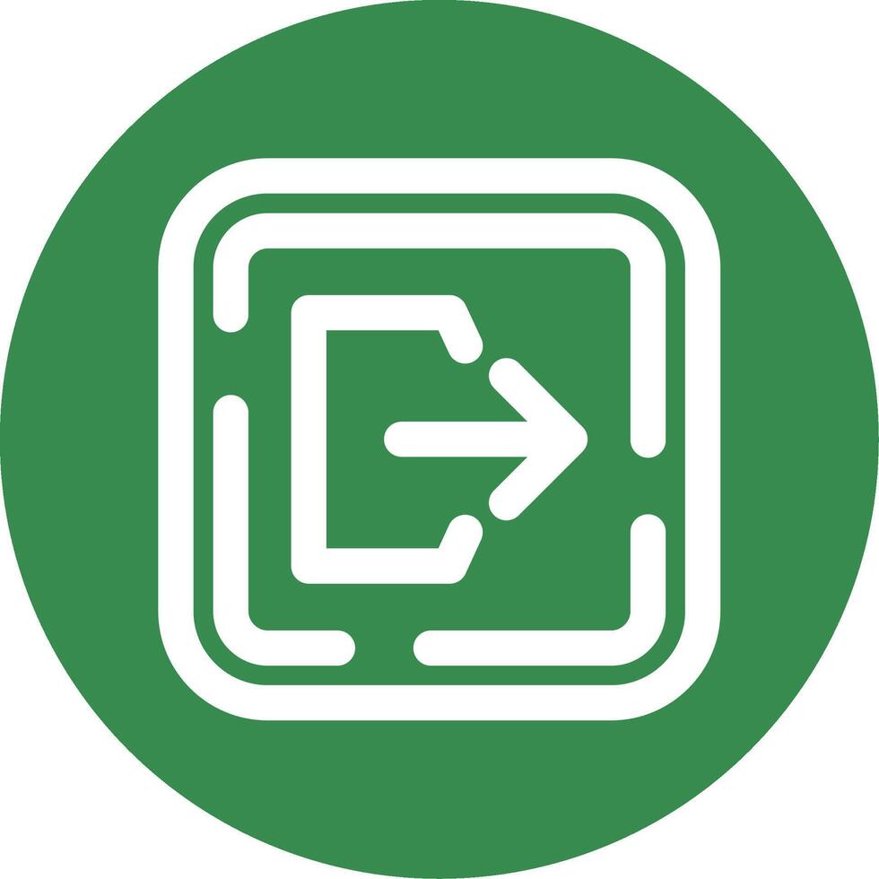 Logout Linear Circle Multicolor Design Icon vector