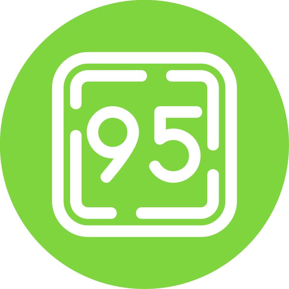 Ninety Five Linear Circle Multicolor Design Icon vector