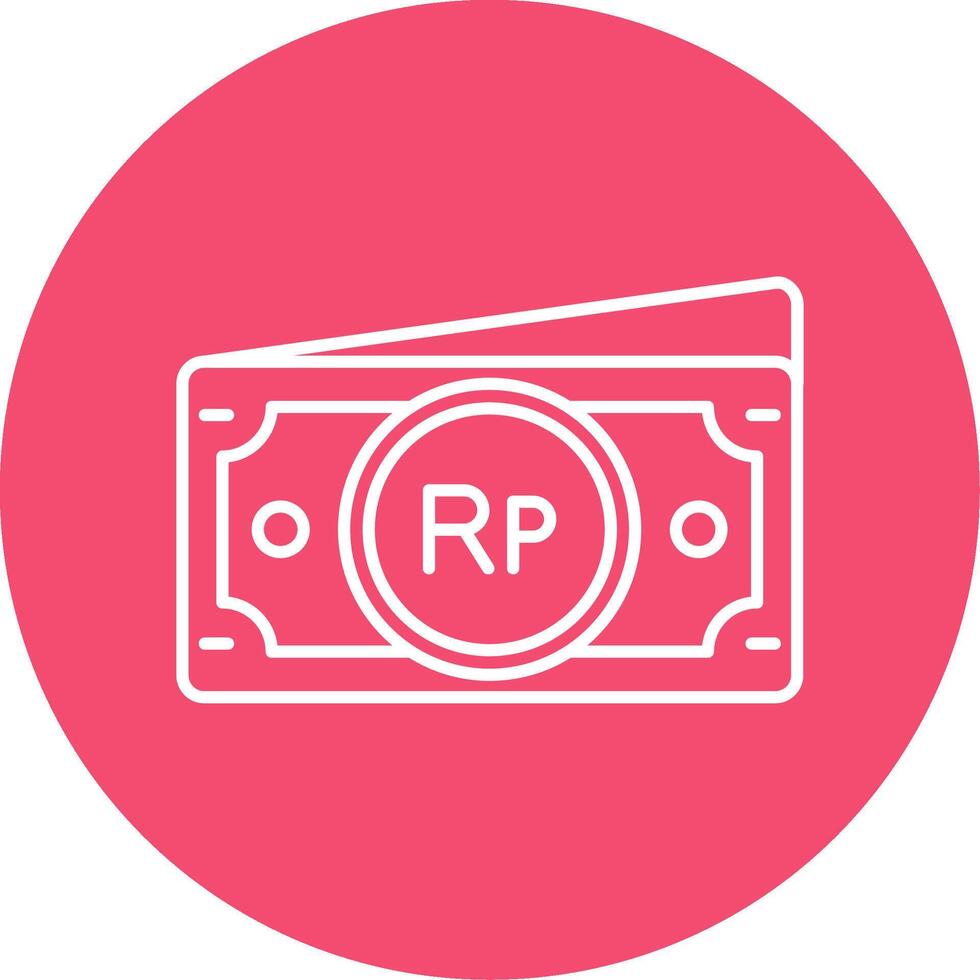 Indonesian rupiah Linear Circle Multicolor Design Icon vector