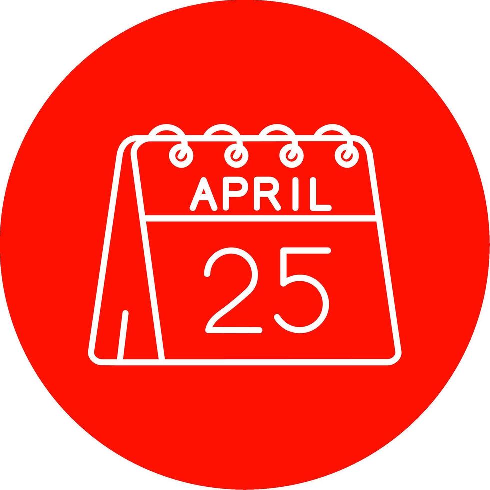 25 de abril lineal circulo multicolor diseño icono vector