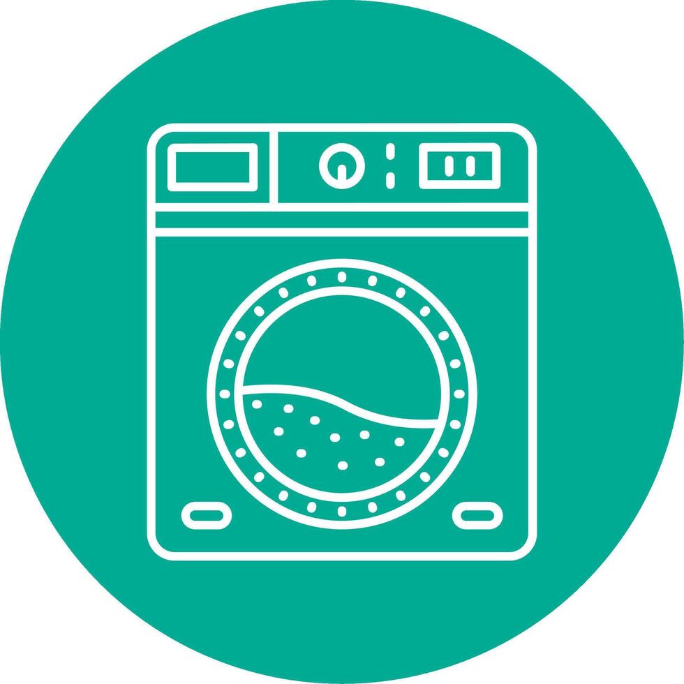 Laundry Linear Circle Multicolor Design Icon vector
