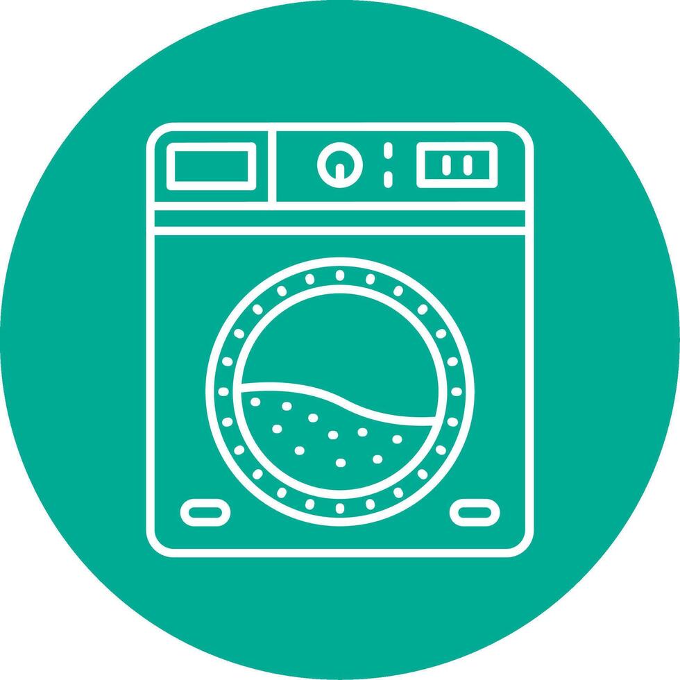 Laundry Linear Circle Multicolor Design Icon vector