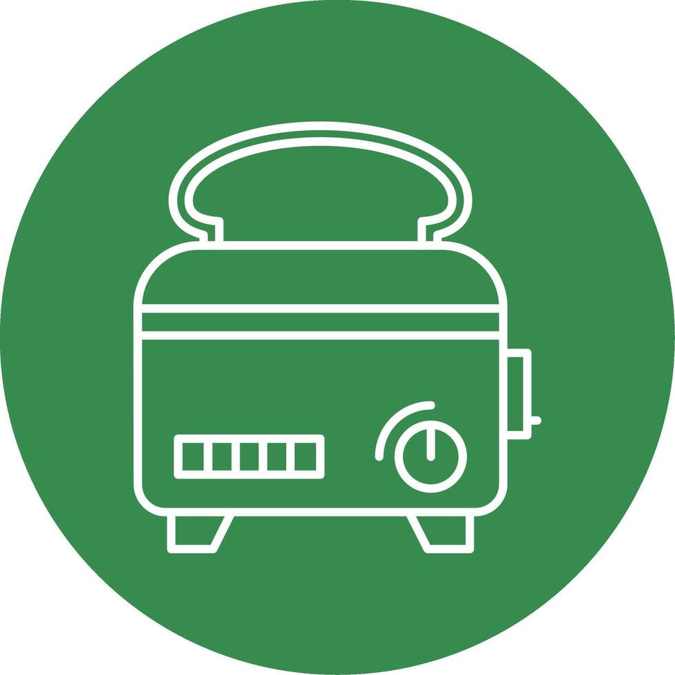 Toaster Linear Circle Multicolor Design Icon vector