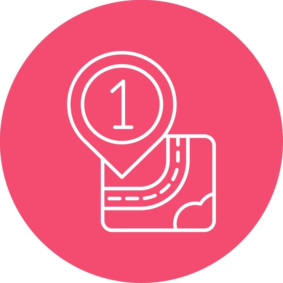 One Linear Circle Multicolor Design Icon vector