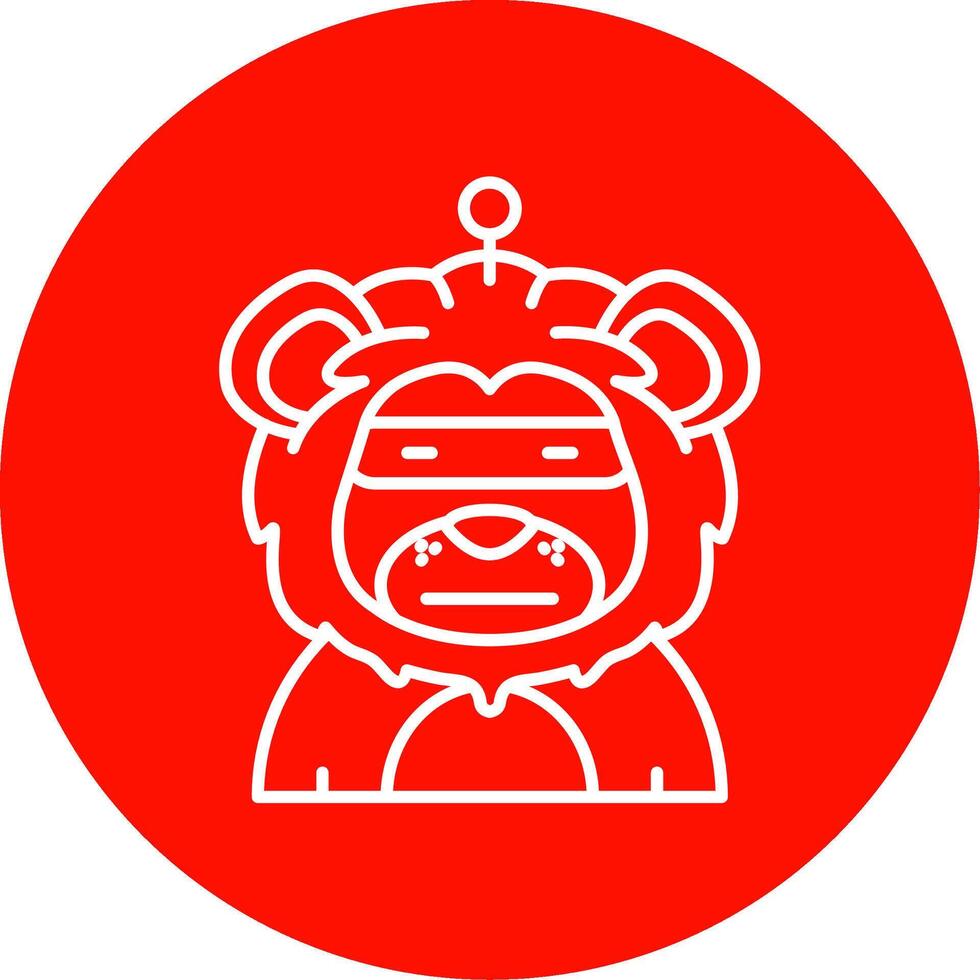 Robot Linear Circle Multicolor Design Icon vector