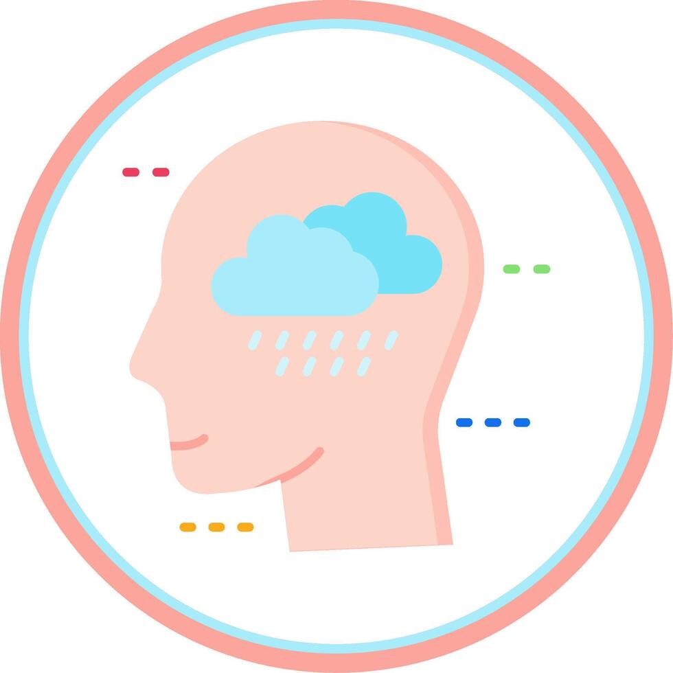 Depression Flat Circle Uni Icon vector