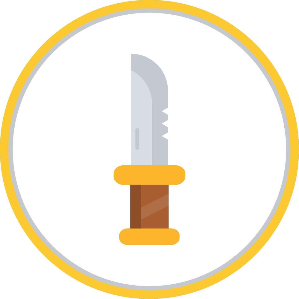 Dagger Flat Circle Uni Icon vector