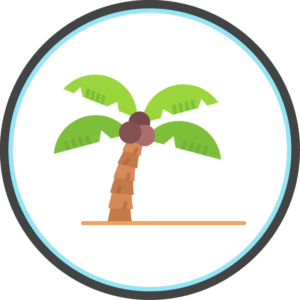 Palm tree Flat Circle Uni Icon vector