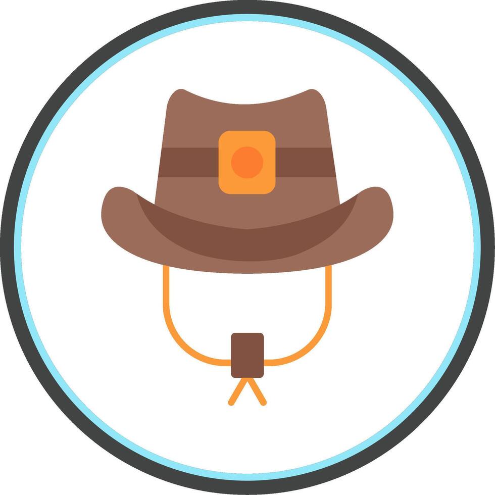 Cowboy hat Flat Circle Uni Icon vector