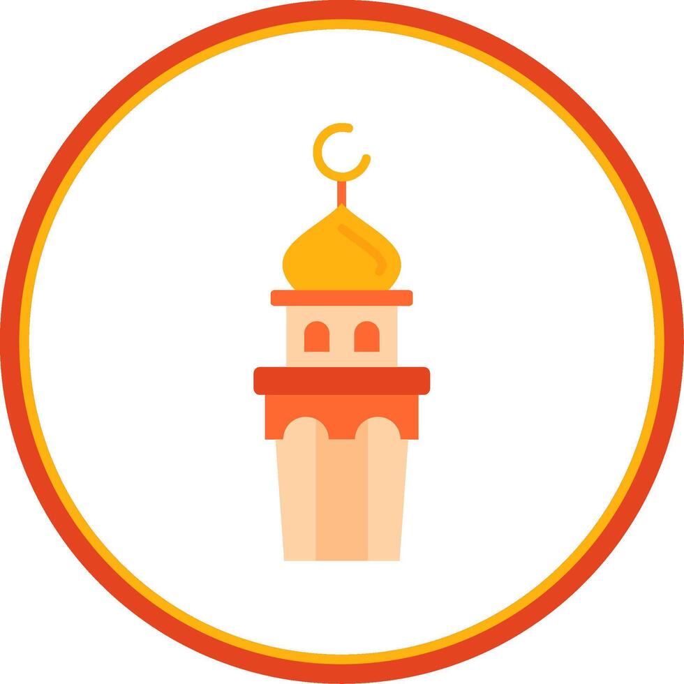 Minaret Flat Circle Uni Icon vector