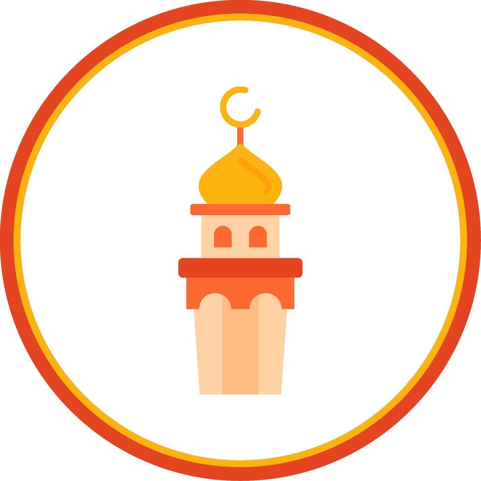 Minaret Flat Circle Uni Icon vector