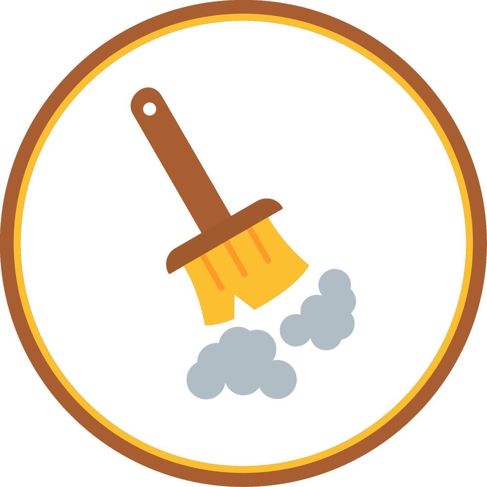 Broom Flat Circle Uni Icon vector