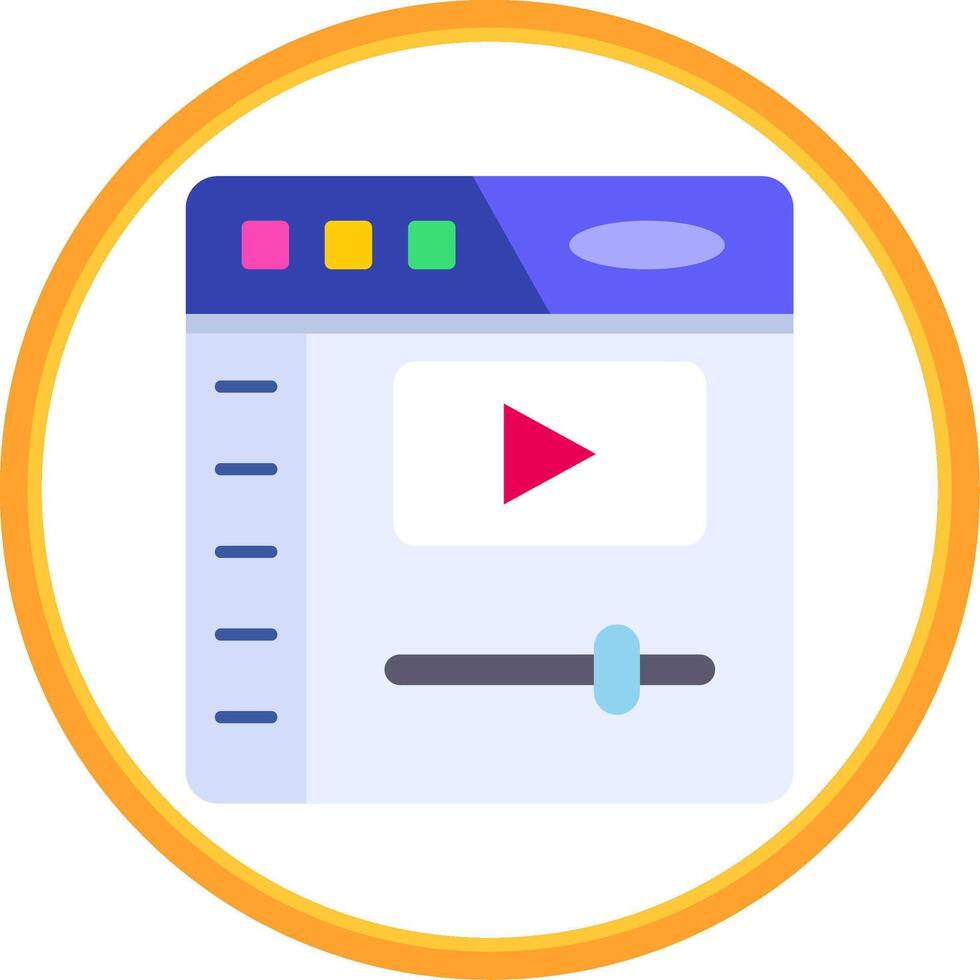 Video player Flat Circle Uni Icon vector