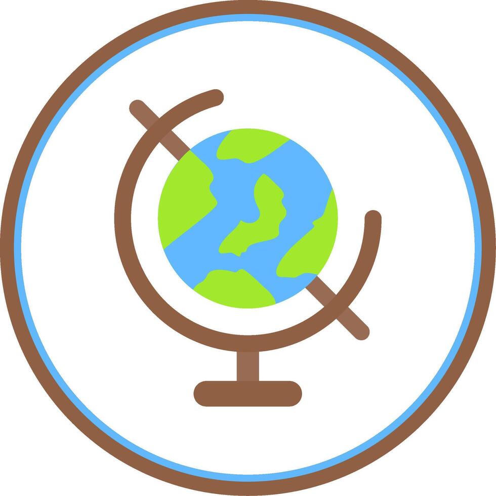 Globe Flat Circle Uni Icon vector