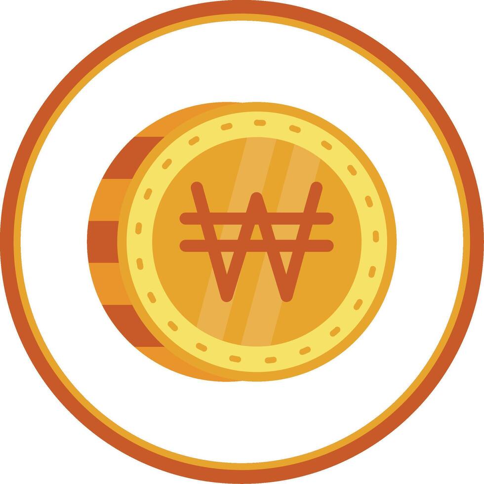 Won Flat Circle Uni Icon vector