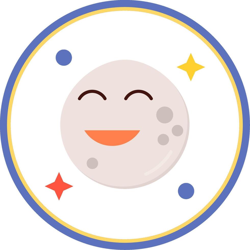 Moon Flat Circle Uni Icon vector