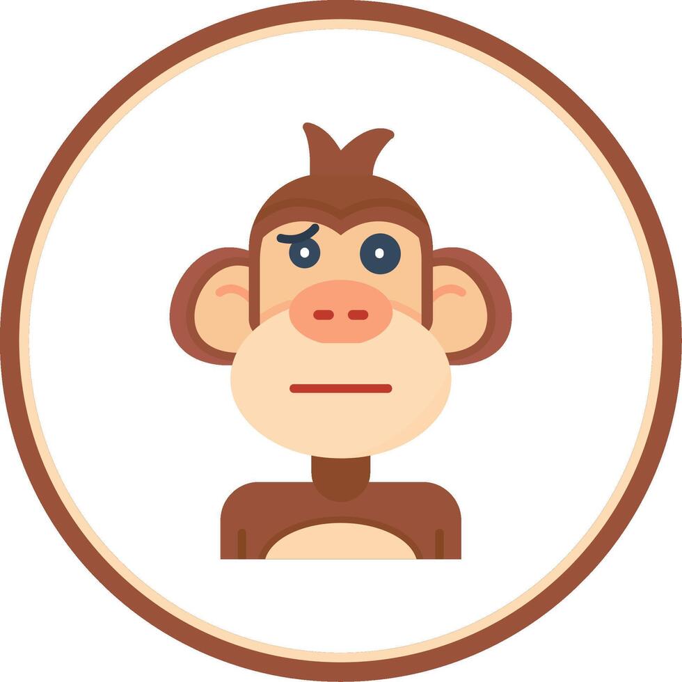 Confused Flat Circle Uni Icon vector