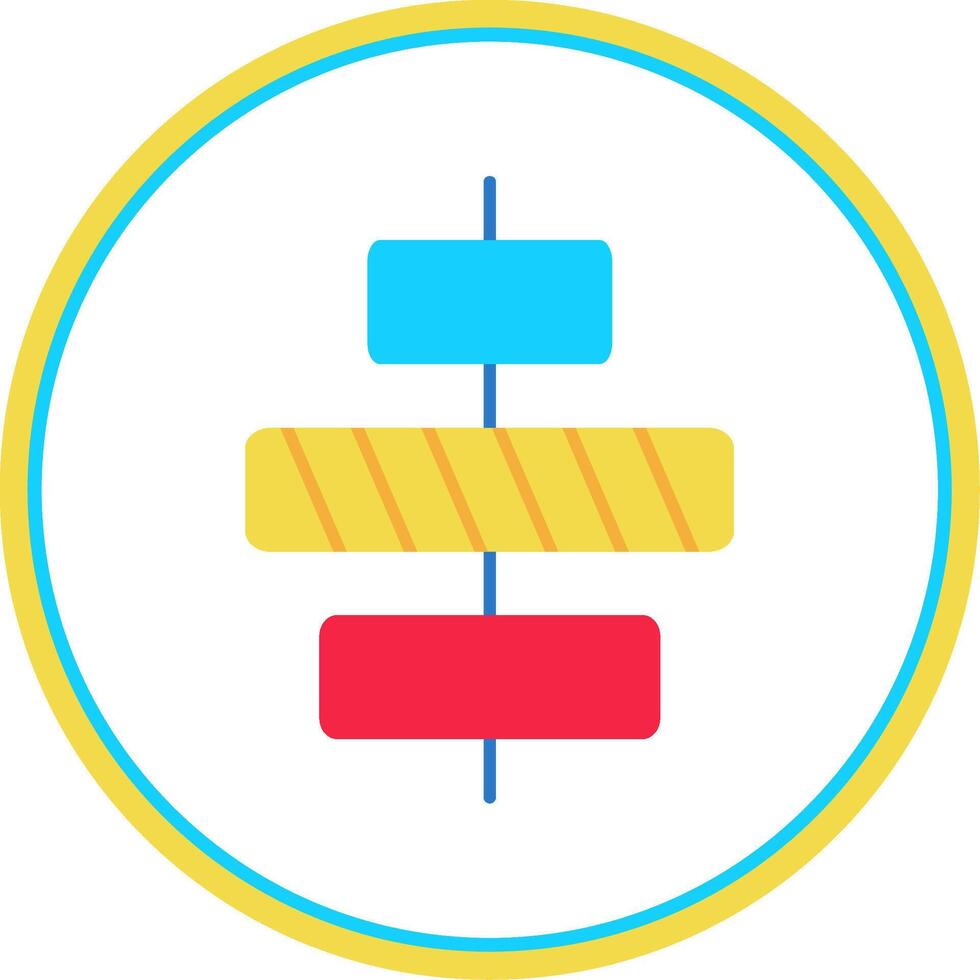 Center alignment Flat Circle Uni Icon vector