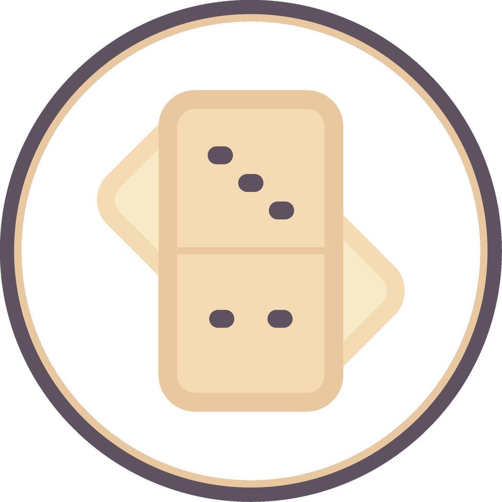 Domino Flat Circle Uni Icon vector