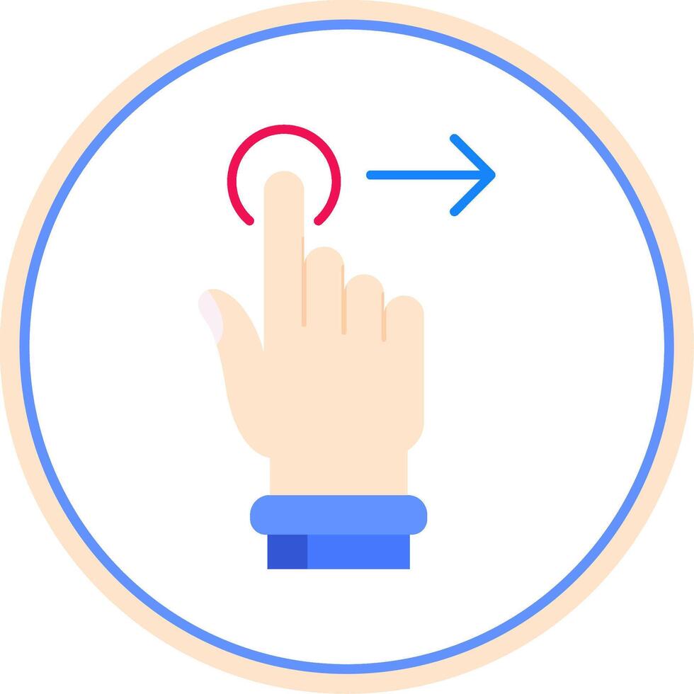 Tap and Move Right Flat Circle Uni Icon vector
