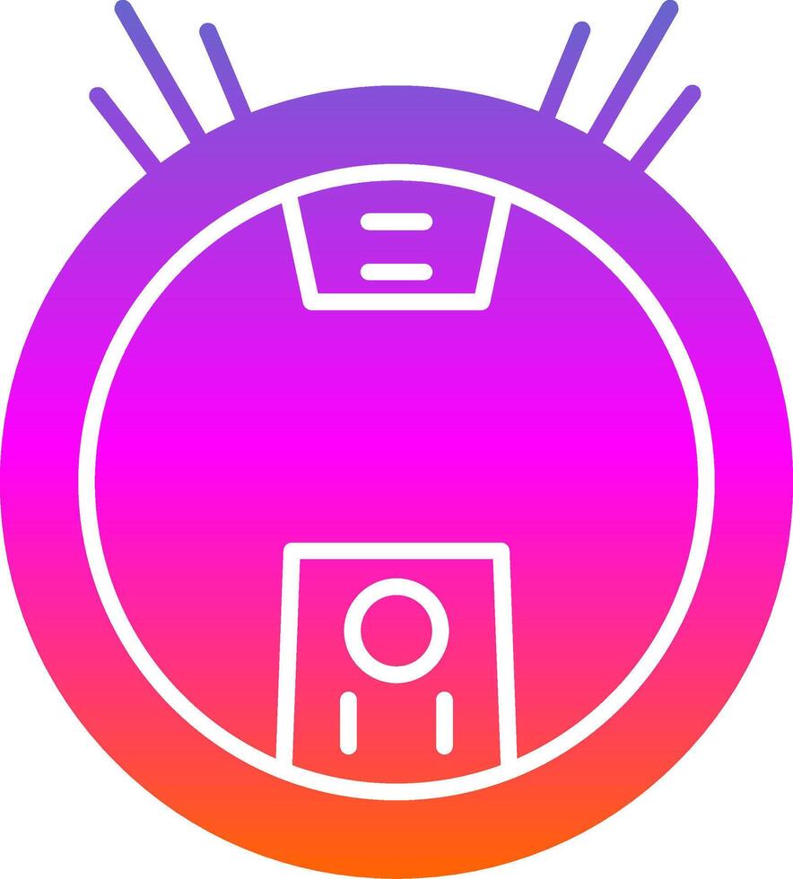 Robot Vacuum Glyph Gradient Icon vector