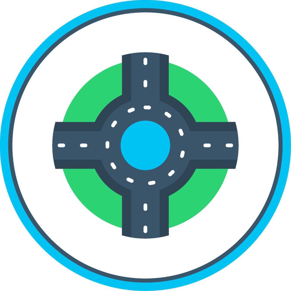 Roundabout Flat Circle Uni Icon vector