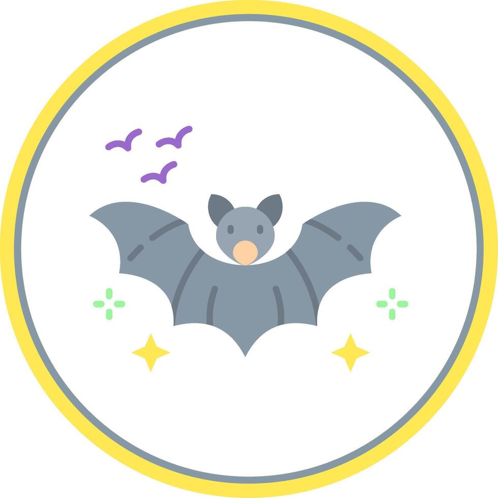 Bat Flat Circle Uni Icon vector