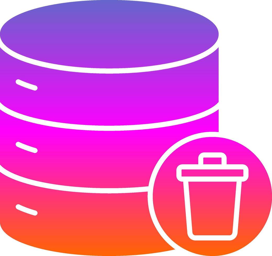 Delete Data Glyph Gradient Icon vector