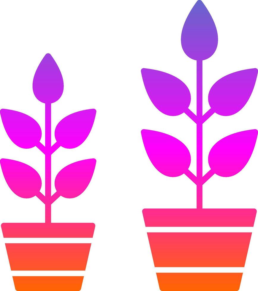 crecer planta glifo degradado icono vector