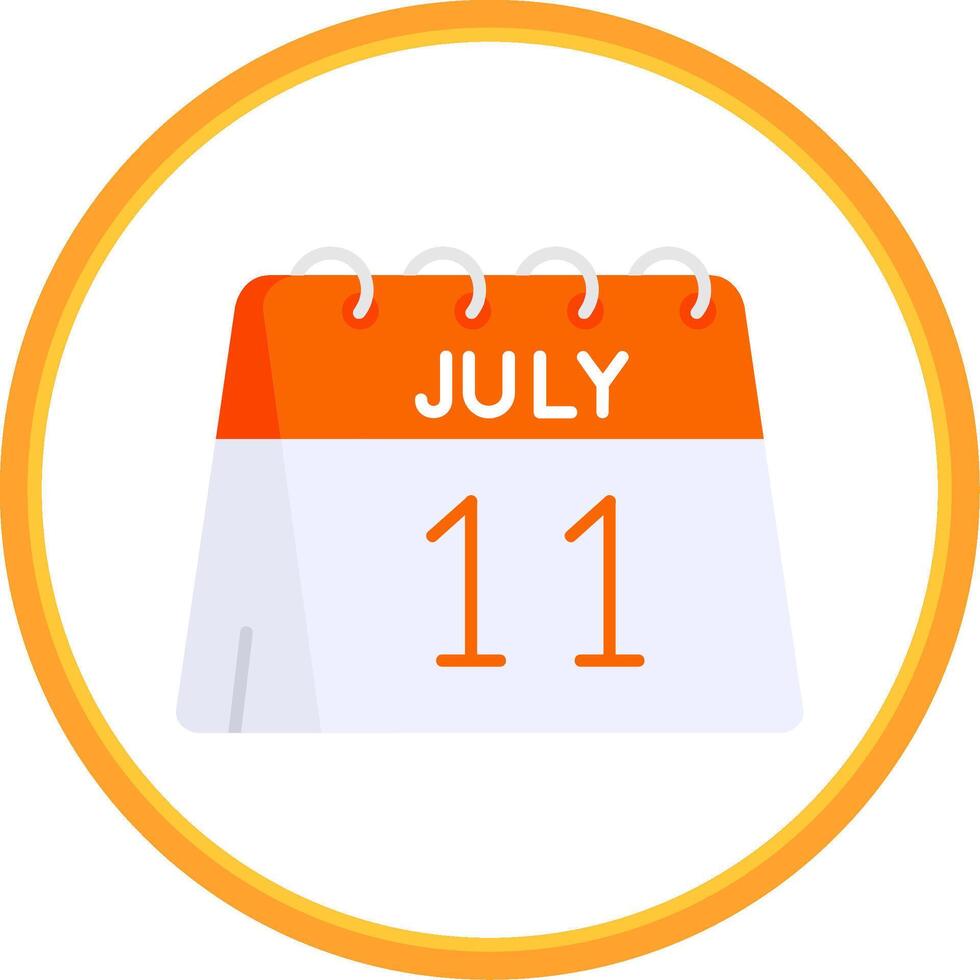 11th of July Flat Circle Uni Icon vector