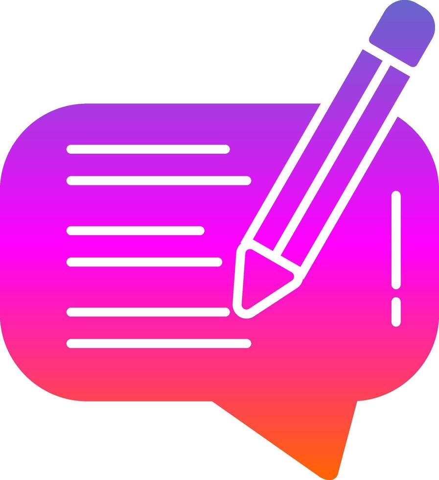 Write Message Glyph Gradient Icon vector