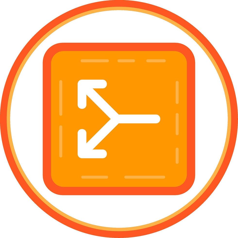 Split Flat Circle Uni Icon vector