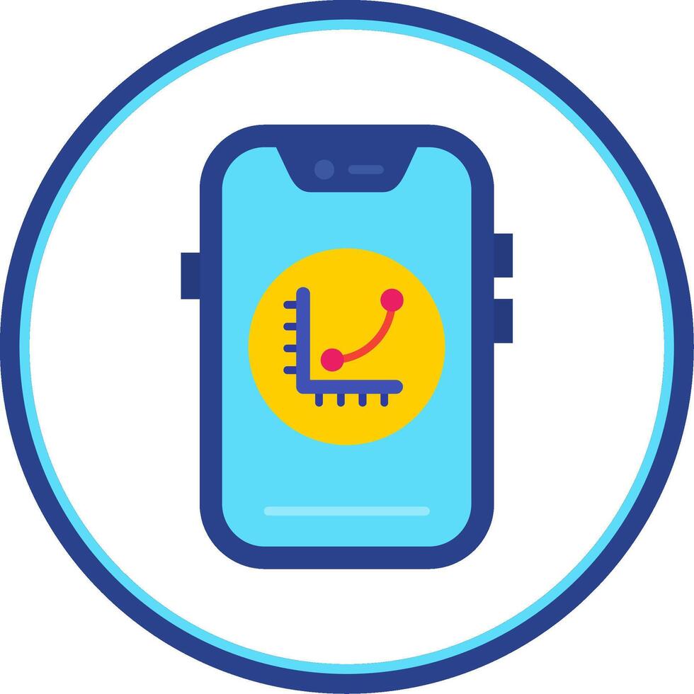 Graph Flat Circle Uni Icon vector
