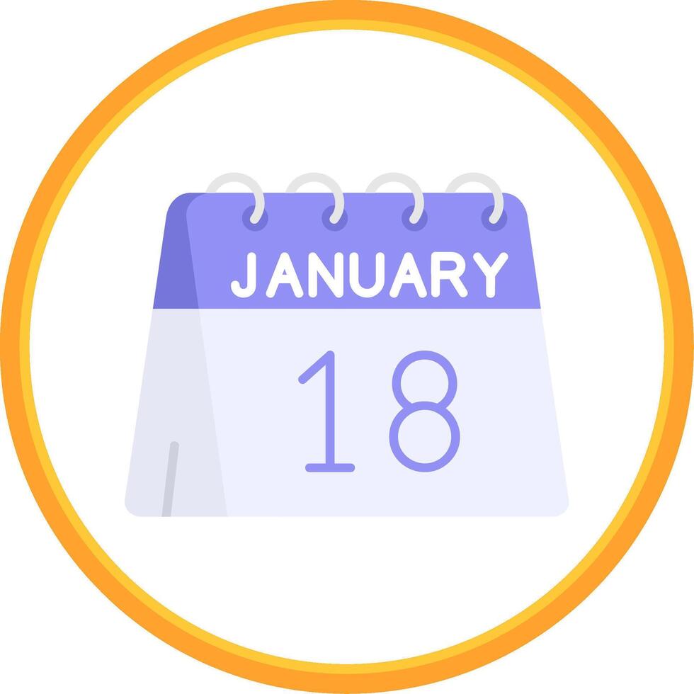 18th of January Flat Circle Uni Icon vector