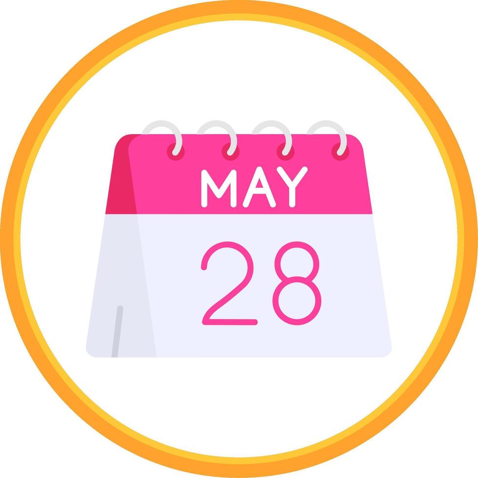 28th of May Flat Circle Uni Icon vector