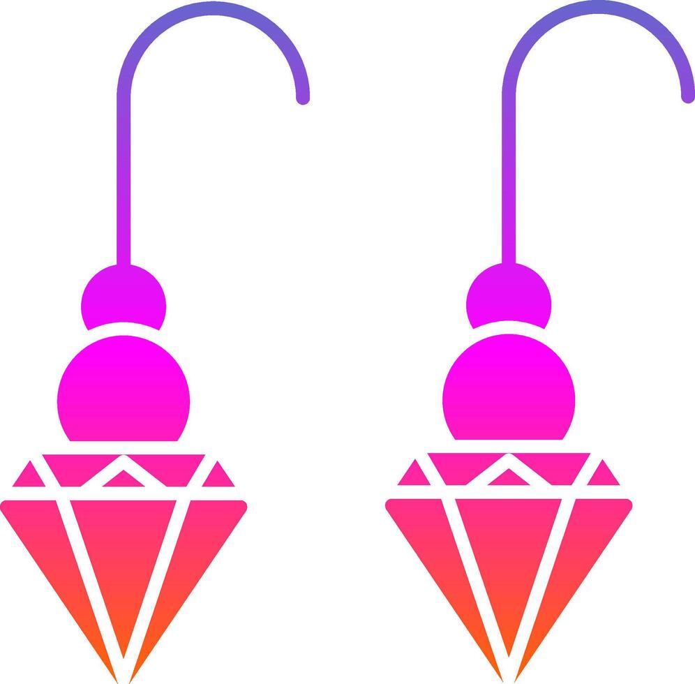 Round Earrings Glyph Gradient Icon vector