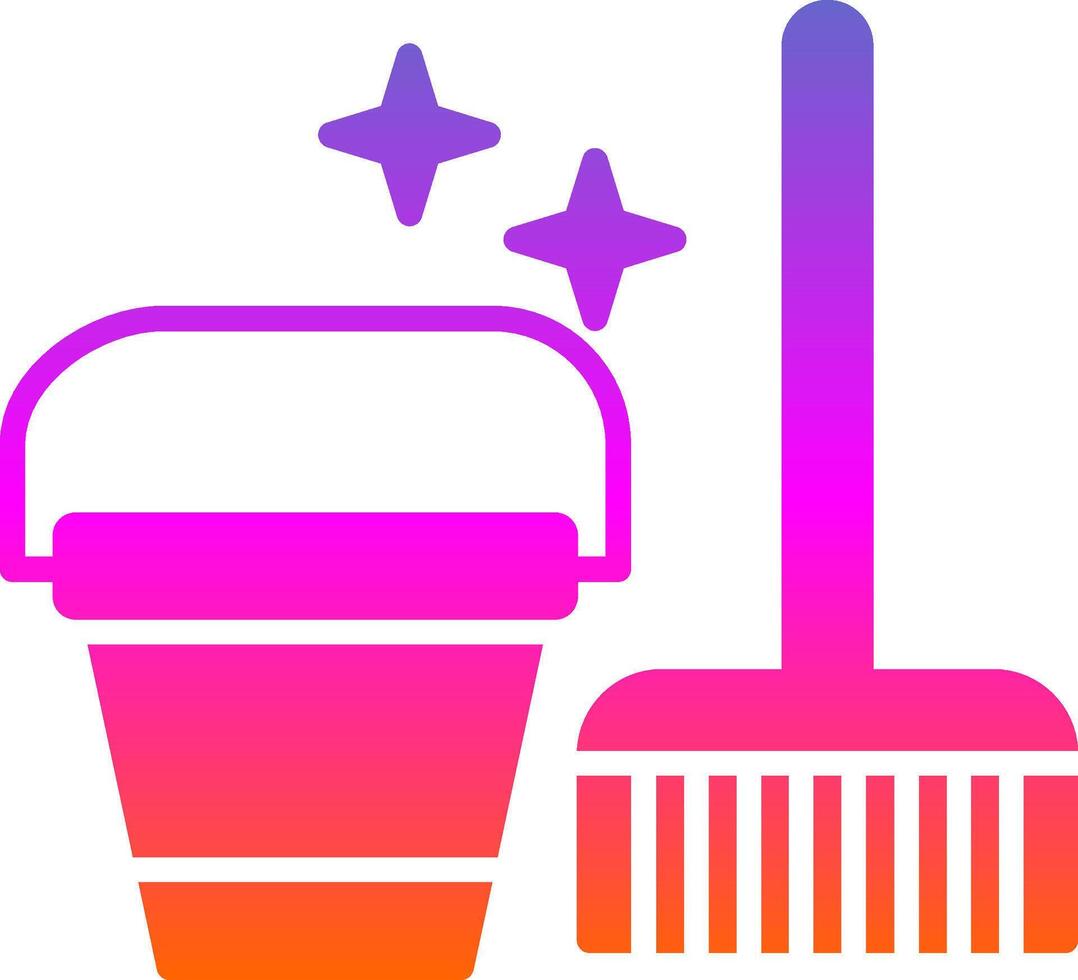 Cleaning Tools Glyph Gradient Icon vector