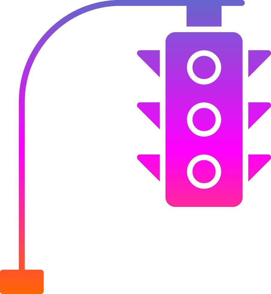 tráfico luces glifo degradado icono vector