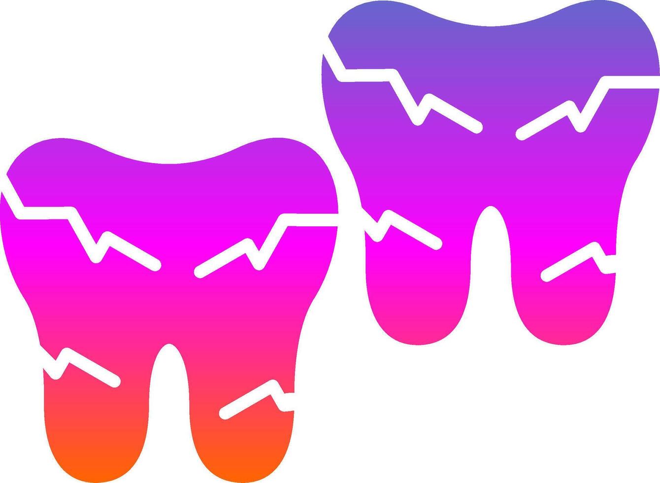 Tooth Damaged Glyph Gradient Icon vector