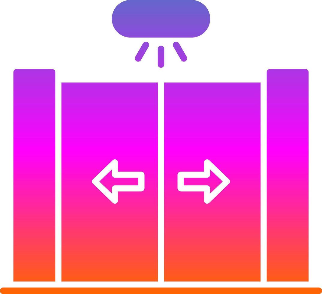 Sliding Door Glyph Gradient Icon vector