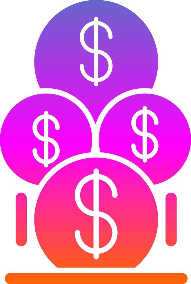 Coins Glyph Gradient Icon vector