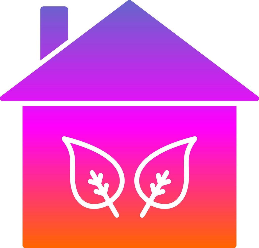 eco hogar glifo degradado icono vector