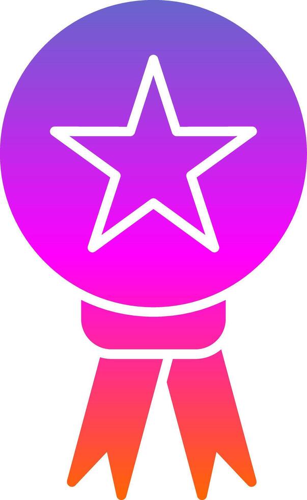 Star Medal Glyph Gradient Icon vector